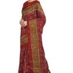 Dark Red Shaded Handloom Single Ikat Silk Patola Saree (GGCSIKS124)