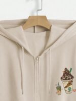 Women's Solid Zipper Hooded Sweatshirt|Zip Up (Hoodie) for Womens| - Image 3