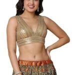 Women's Gold Net Readymade Saree Blouse-SSB4526-GOLD