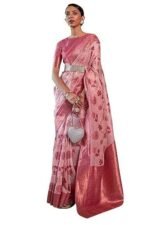 Kanjivaram Banarasi Silk Saree Patola saree with Unstitched blouse piece