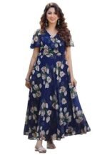 Women's Georgette Digital Floral Printed Gown Dress for Women (Dress2 35) - Image 2