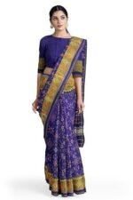 Blue Shaded Handloom Single Ikat Silk Patola Saree (GGCSIKS111) - Image 3