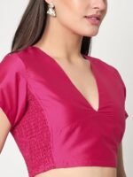 Women's Silk Blend Stretchable Blouse for Festive Wedding Party - Image 2