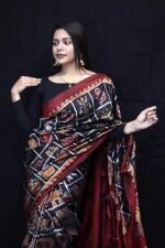 Black Nabakothi Odisha Handloom Sambalpuri Silk Saree - Image 4