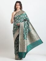 Saree | Pure Banarasi Silk Saree with Unstitched Blouse | Silk Sarees for Women - Image 3