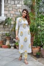 Viscose Straight Block Printed Kurta Pant With Dupatta - Image 5
