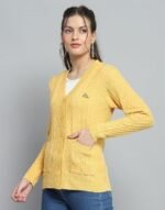 Womens Self Design V Neck Full Sleeve Cardigan - Image 6