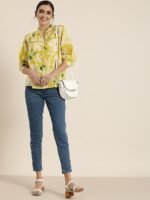Women Cotton Floral Regular Fit Tunic Shirt - Image 2