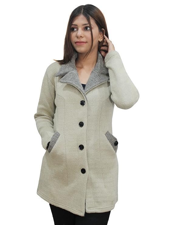 71Pt72-C69S._SY741_-1.jpg Womens Woollen Collared Coat Cardigan - Image 1