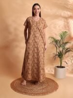 Cotton Nighty for Women | Multi color Printed Night Gown for Women with Pocket | Maxi Nighty, Comfortable Sleepwear for Daily Use ( pack of 2) - Image 3