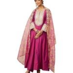 Women's Embroidered Kurta Pant Set with Organza Dupatta | Salwar Suit