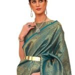 Pure Kanjivaram Silk Saree Saree With Jacquard Work 6 Yard Length and Unstiched Blouse Piece