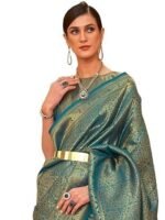 Pure Kanjivaram Silk Saree Saree With Jacquard Work 6 Yard Length and Unstiched Blouse Piece