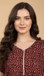 Stylish Cotton Nighty for Women | Floral Printed Night Gown for Women with Pocket | Maxi Nighty, Comfortable Sleepwear for Daily Use - Image 4