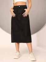 Midi Pencil Skirt With Side Slit - Image 3