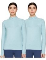 Women's Polycotton Fleece Plain Neck Full Winter Jacket Sweatshirts - Image 3