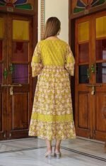 Women's Cotton Floral Printed Anarkali Maxi Dress - Image 2