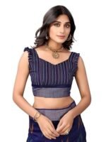 Tassel & Printed Cotton Saree with Blouse - Image 6