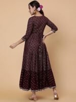Floral Printed Mirror Work Tiered Anarkali Kurta - Image 3