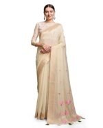 Linen Silk Saree | Saree for Women With Unstitched Blouse | Saree with Blouse Piece | Soft and Skin Friendly