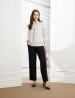 Women's Petite White checked Fleece Shirt - Image 4