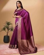 Women's Pure Soft Saree For Wedding Banarasi Style
