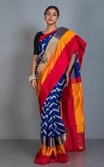 Skirt Border Ikkat Pochampally Saree - Silk - Image 5
