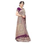 Trendy Banarasi Kanjivaram Navy Color Art Silk Saree with Blouse Material - Image 4