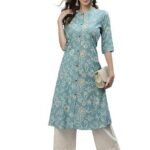 Floral Print Rayon A-Line Kurta