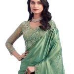 Chiffon Embellished Saree With Unstitched Blouse Piece(SILVER29001_TFH_Parent)