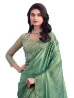 Chiffon Embellished Saree With Unstitched Blouse Piece(SILVER29001_TFH_Parent)