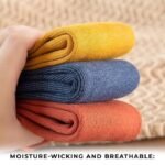 Women Wool Winter Socks Super Thick Thermal Hiking Winter Warm Soft Cozy Woolen Socks for Extreme Cold Weather Long Crew Socks Free Size, Assorted - Image 3