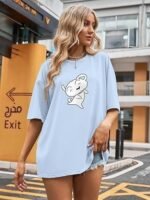 Cotton Printed T-Shirt for Women | Drop Shoulder Streetwear Tee | Graphic Casual Top (Art SHERO) - Image 4