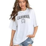 Women white printed oversized T-shirt
