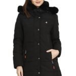 Women's Nylon Jacket Water Proof Full-Sleeved Winter Jacket with Hood For Minus Degree