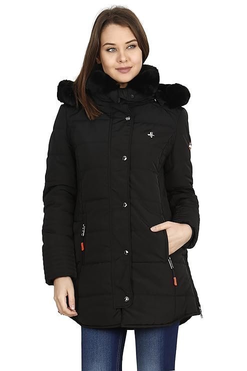 71r49yCHtkL._SY741_-1.jpg Women's Nylon Jacket Water Proof Full-Sleeved Winter Jacket with Hood For Minus Degree - Image 1