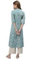 Floral Print Rayon A-Line Kurta - Image 3