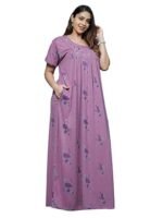 Cotton Nighty for Women |  Printed Night Gown for Women with Pocket | Maxi Nighty, Comfortable Sleepwear for Daily Use
