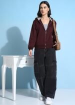 Women's Sherpa-Lined Fleece Full-Zip Hooded Jacket (Available in Plus Sizes), Black - Image 6