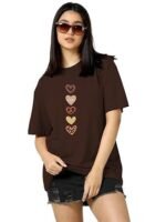 Casual Printed Round Neck, Oversized Longline Drop Shoulder Boho Style T-Shirt