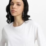 Cotton Oversized Baggy Fit Half Sleeve Drop Shoulder Plain Solid Round Neck T-Shirt for Women (Available in Black, White, Lilac, Cork, Maroon, Royal Blue, Swan White, Soap Nut Colors)