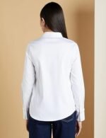 Women's Petite White Fleece Shirt