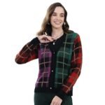 Women's Regular Fit Cardigan | Self Design Pattern | Button Closure with Full Sleeve V Neck Winter Cardigan for Womens