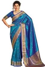 Kanjivaram Silk Saree with Zari Woven Saree With Blouse Piece