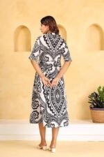 Summer Dress for Women | Short One Piece A-Line Midi Dress | Lightweight Vacation Wear & Daily Casual Outfit - Image 4