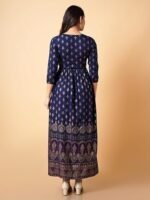 Regular Fit Mid Rise Midi Denim Skirt (DOSS23DEN09-12-522-38, Peacock Blue, 38) - Image 4