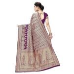 Trendy Banarasi Kanjivaram Navy Color Art Silk Saree with Blouse Material - Image 5
