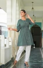 Women's Stylish Printed A-line Kurta with Palazzo Set - Image 4