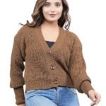 Stylish Vneck Sweater | Women's Knitted Sweater | Self Design | Casual Wool | Sweaters for Ladies | Cardigans Sweaters