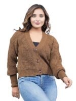 Stylish Vneck Sweater | Women's Knitted Sweater | Self Design | Casual Wool | Sweaters for Ladies | Cardigans Sweaters